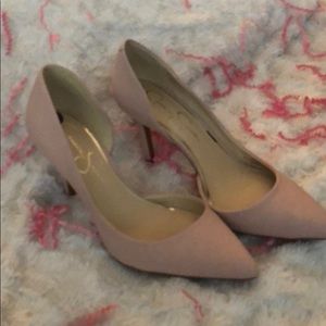 Jessica Simpson pink pumps with low heel
